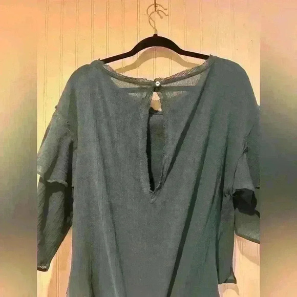 Free people boho oversized ruffle sleeve top NWT SZ. Xs. Lagan look - Picture 6 of 8